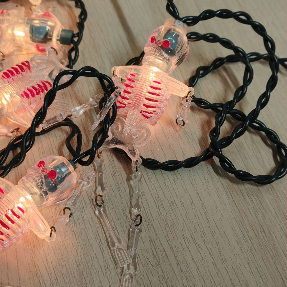 Articulated Skeleton Halloween Light String Clear 10 Lights Indoor