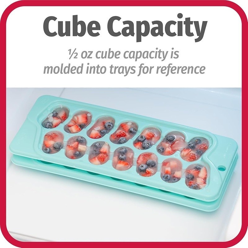 Quick Release Ice Cube Trays 2 Pack Stackable Half Ounce Kitchen Tool Mold New