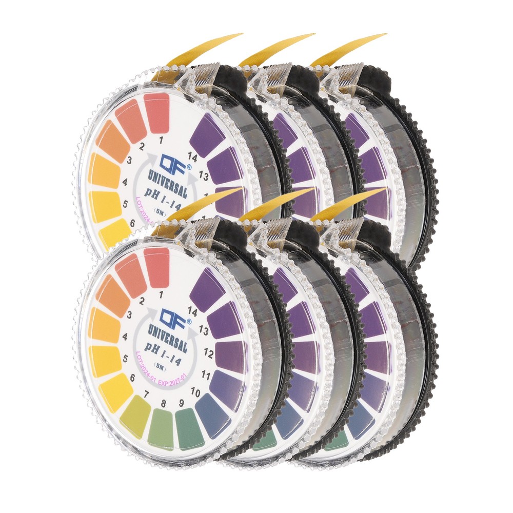 5m/Roll PH Test Paper Strips, 6 Roll PH 0-14 Full Range Litmus PH Tester