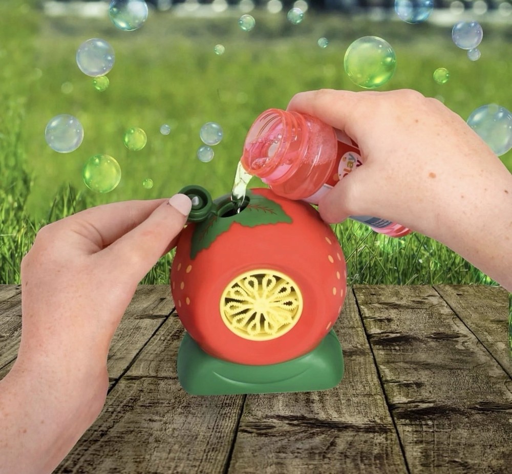 Strawberry Bubble Blower Includes Strawberry Scented Bubble Solution