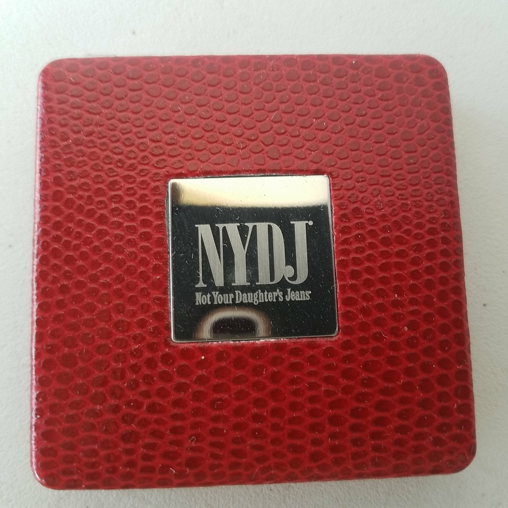 NYDJ Makeup Mirror Compact Flip Storage Case Red With Box