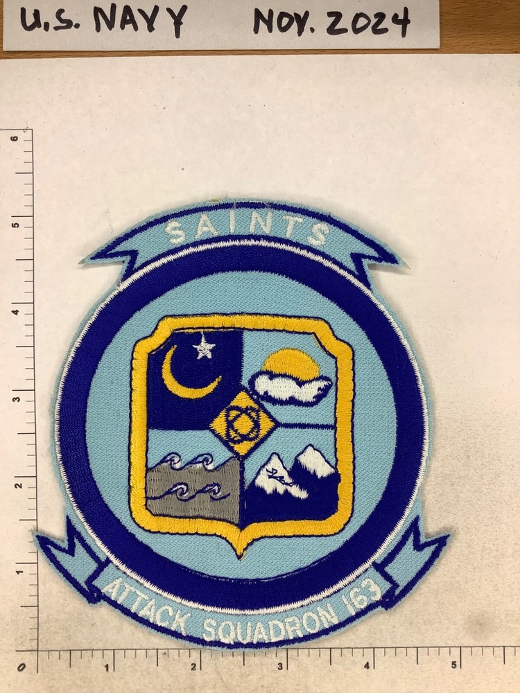 US NAVY ATTACK SQD 163 SAINTS  SQUADRON PATCH