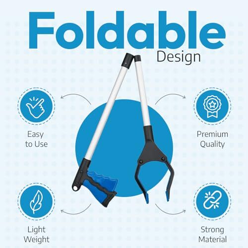 Foldable Trash Pick Up Stick Reaching Tool Extra Long Grabbers, 32"