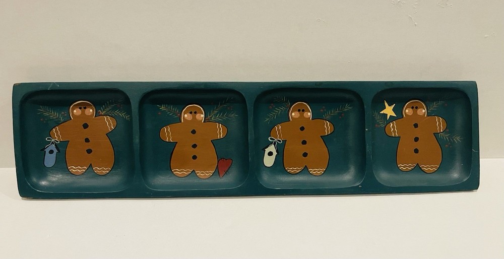 Gingerbread Holiday Serving Tray With Dividers