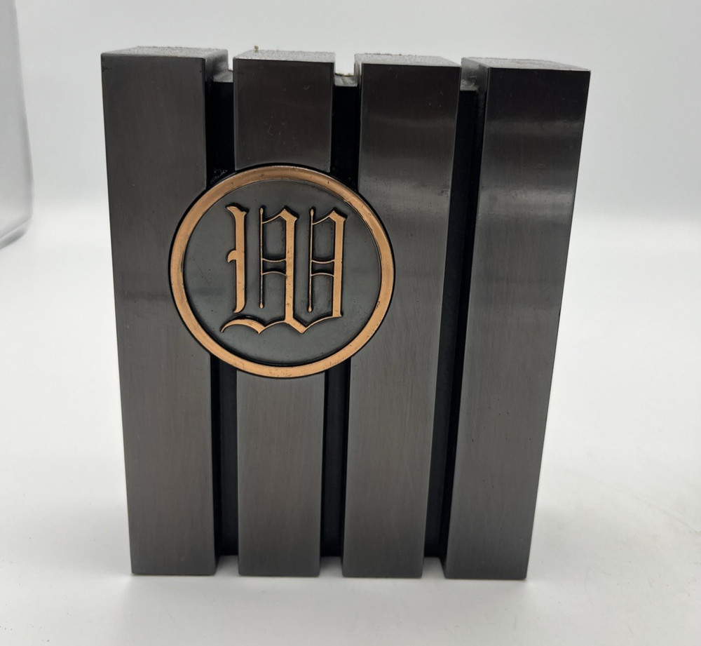 Vintage Old Rubbed Bronze Bookends Initial Letter W