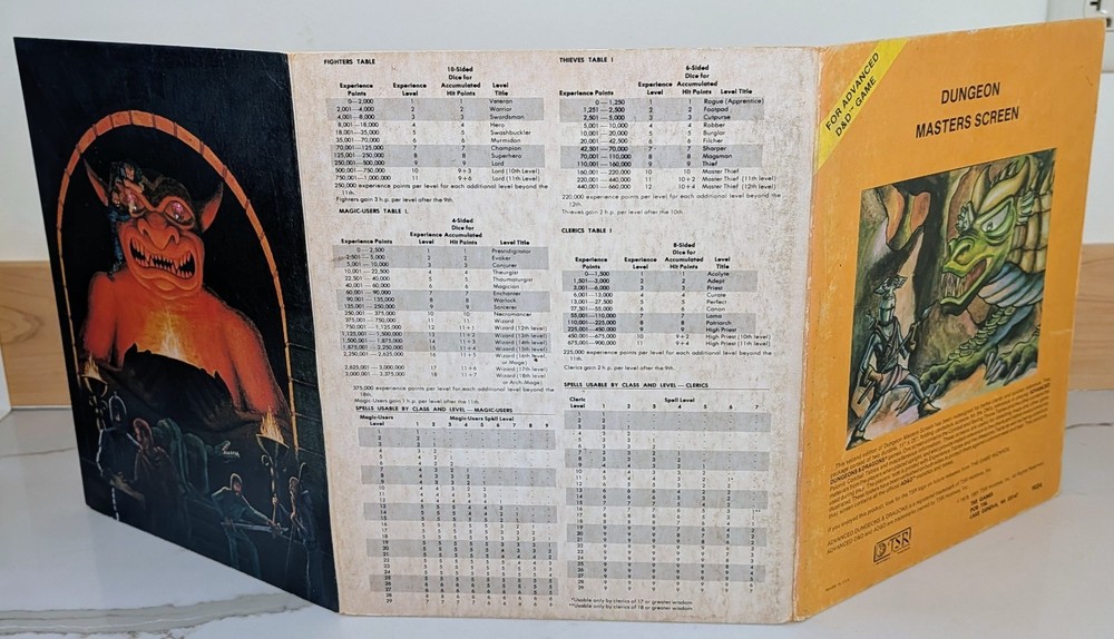 Dungeon Masters Screen "For Advanced D&D Game" - TSR Games (1981)