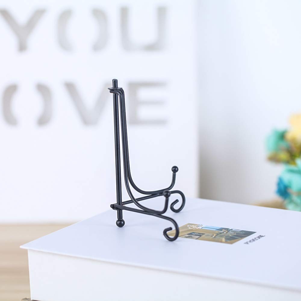 (2 pack) Iron Display Stand, Black Easel Plate 4 inch(2 pack),
