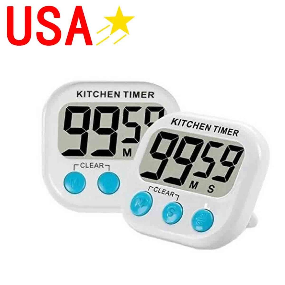 2 pcs Mini timer home office kitchen soup exercise cooking countdown US