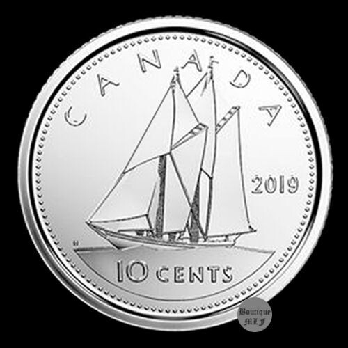 2019 Canada (2-coins) 10 cent uncirculated coin from roll