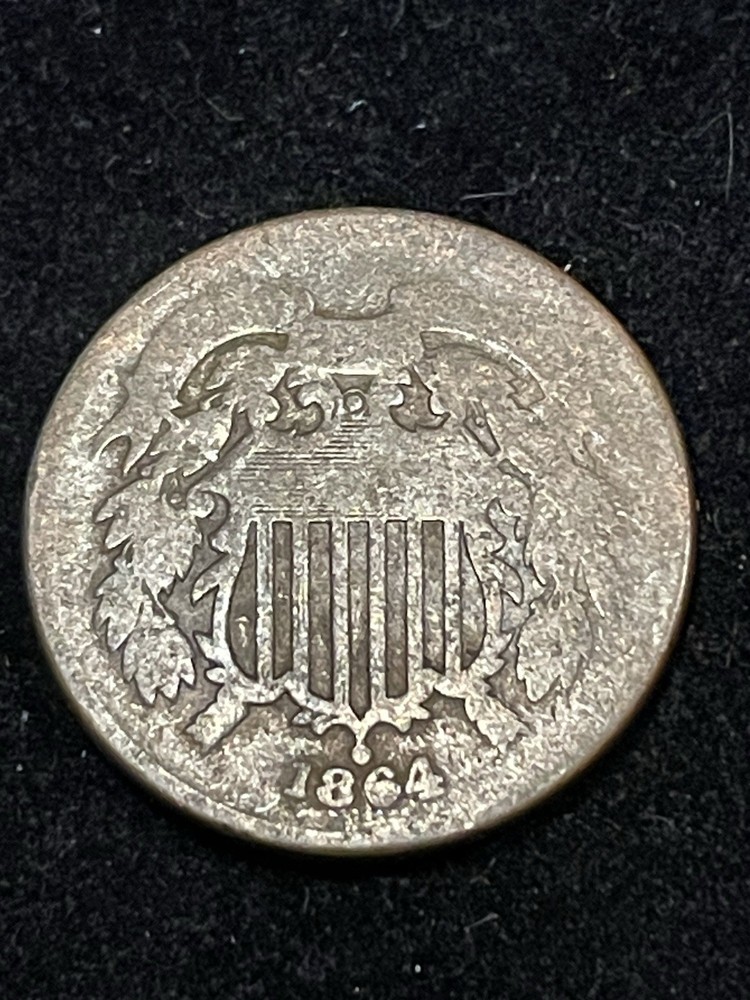 1864 TWO CENT PIECE - US Coin Ungraded b