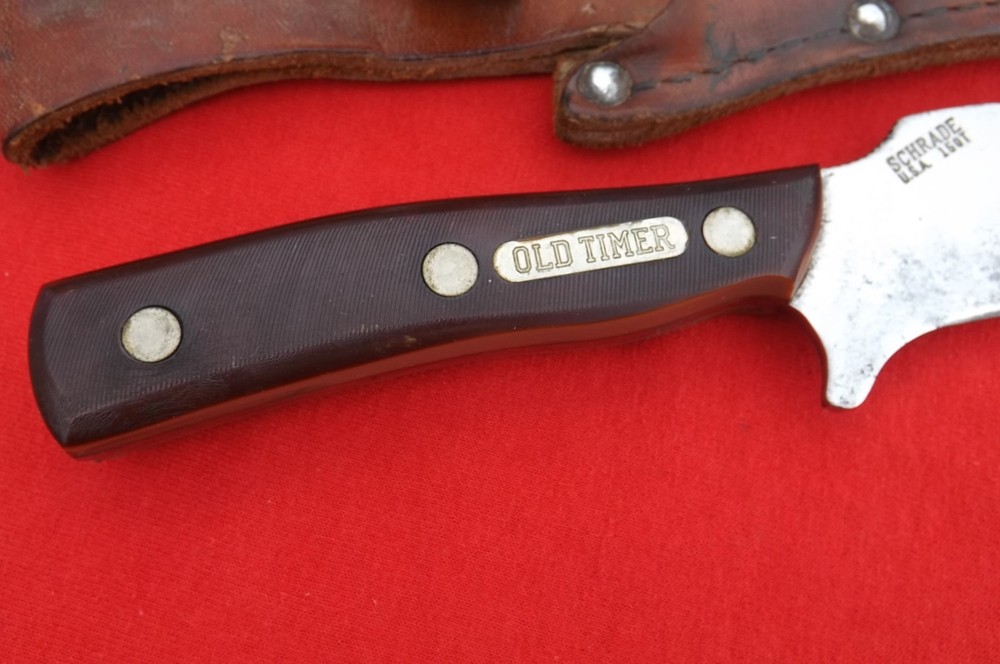 Vintage Schrade USA 15OT Old Timer Fixed Blade & Leather Sheath Case DEERSLAYER