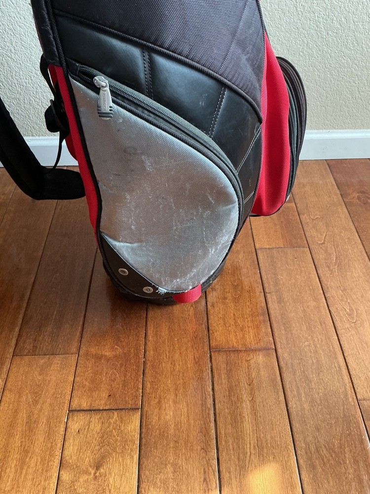 BENNINGTON QUIET ORGANIZER GOLF BAG - 12 WAY DIVIDER - 7 POCKETS - RED
