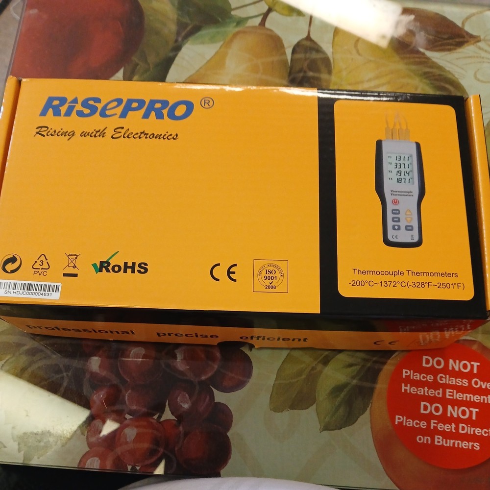 Thermocouple Thermometer, RISEPRO 4 Channel K Type