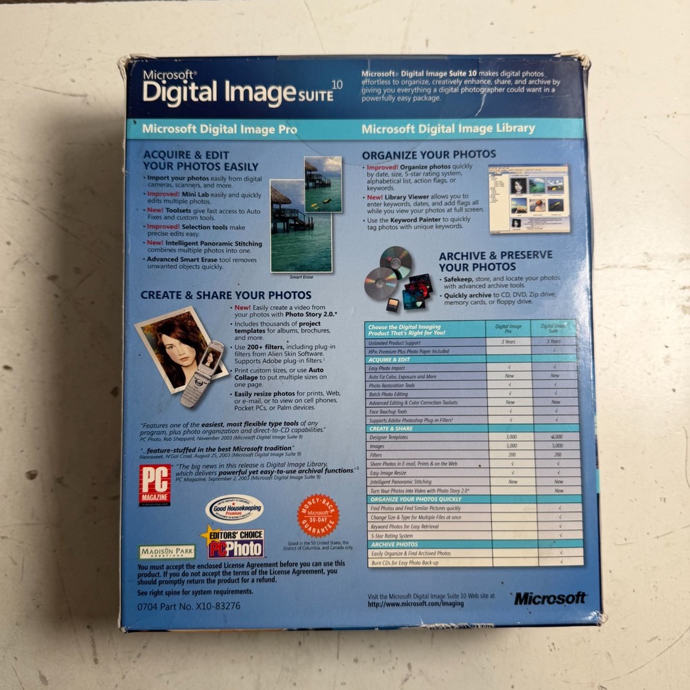 Microsoft Digital Image Suite 10 Software Package for Photo Editing - Sealed
