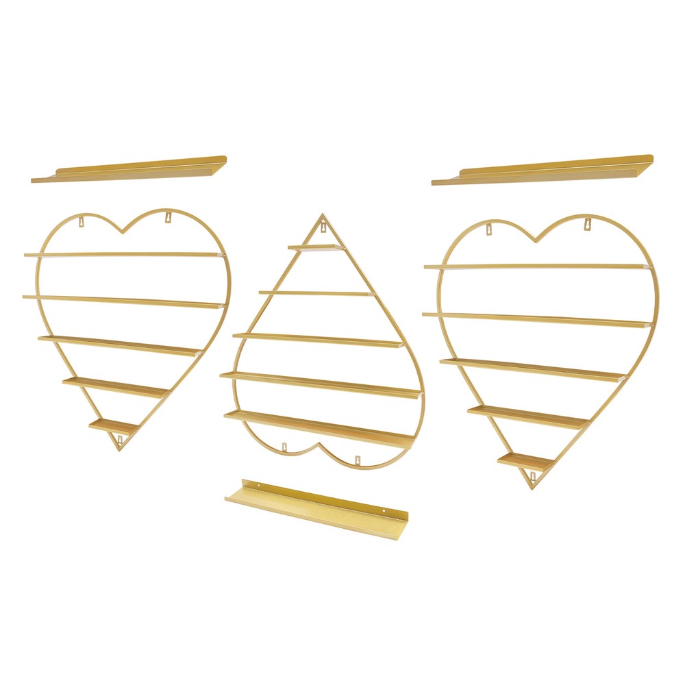 Heart-Shaped Nail Polish Display Rack - 5 Tier Wall Organizer