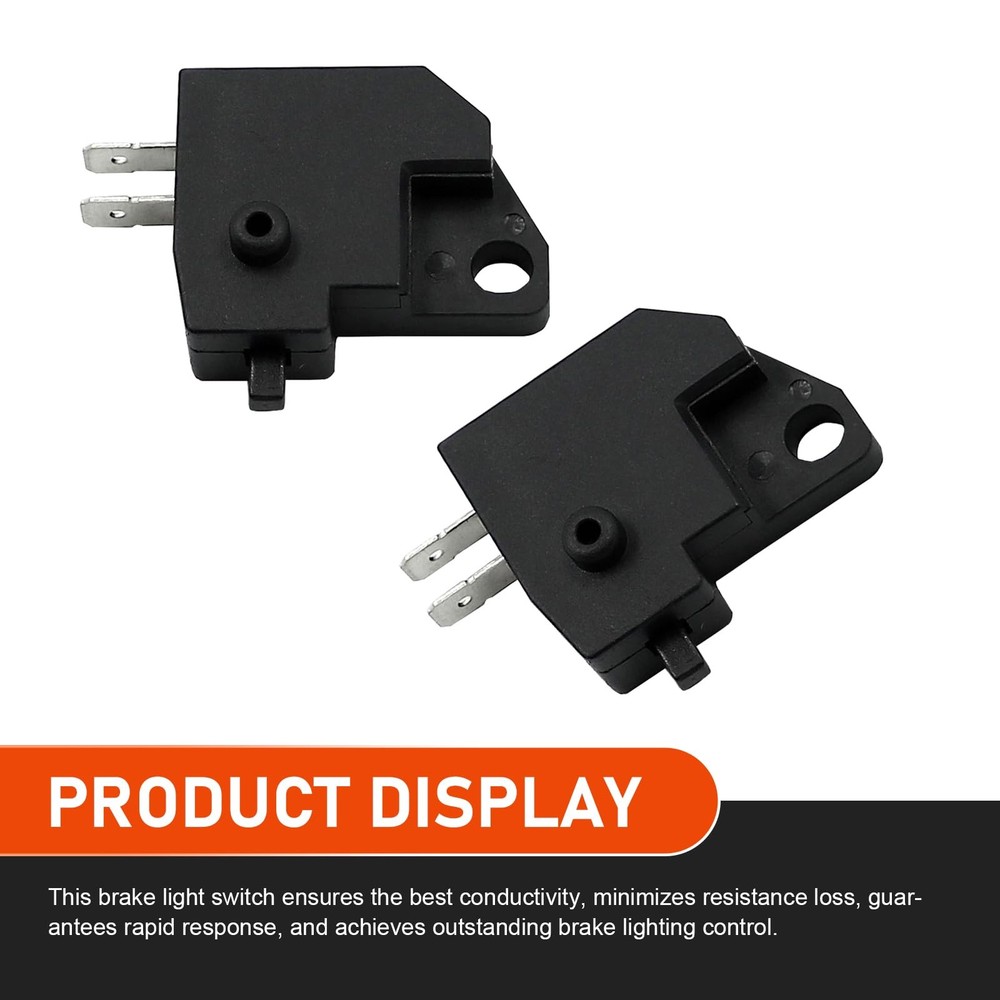 2 PCS Motorcycle Brake Light Switch, Right Front Hydraulic Brake Master Black