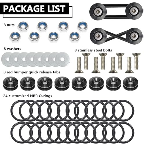 Universal Bumper Clips, Front Rear Bumper Quick Release Kit, Bumper black 4set