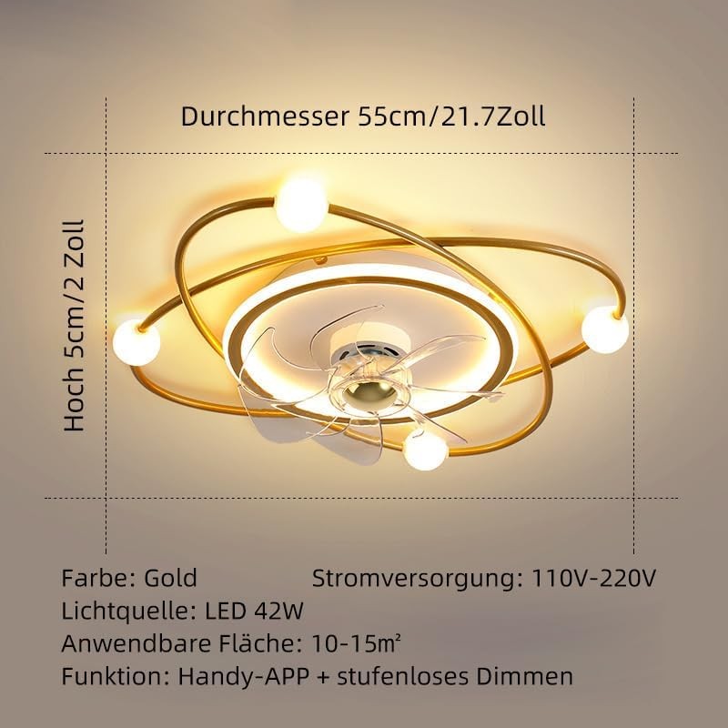 Restaurant Ceiling Fan with Light Smart LED Ceiling Fan Light Timer Function