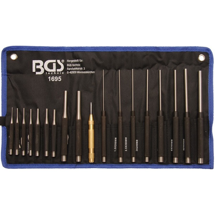 18pc pin punch set - code bgs1695 FBGS1695 BGS workshop