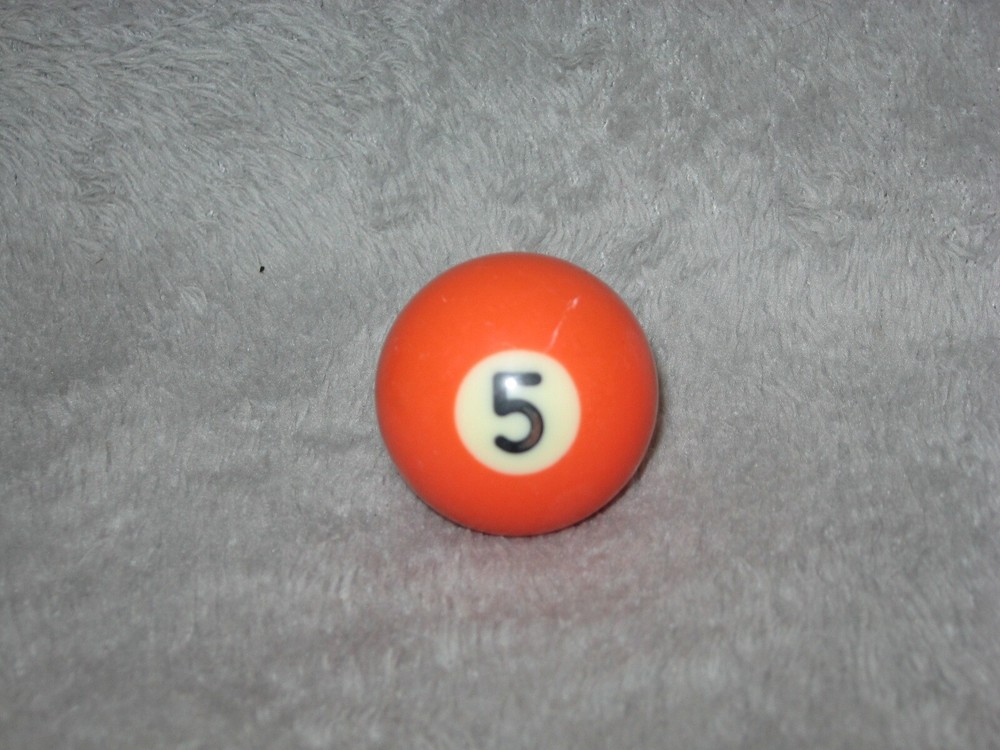 Mini Pool Ball #5 Orange Solid 1.5" Diameter Miniature Billiard Replacement