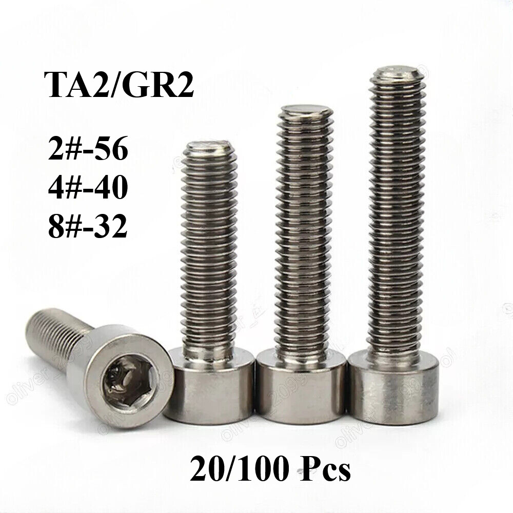 Titanium GR2 DIN912 Hex Socket Bolts Cap Head Screws 2# 4# 8#