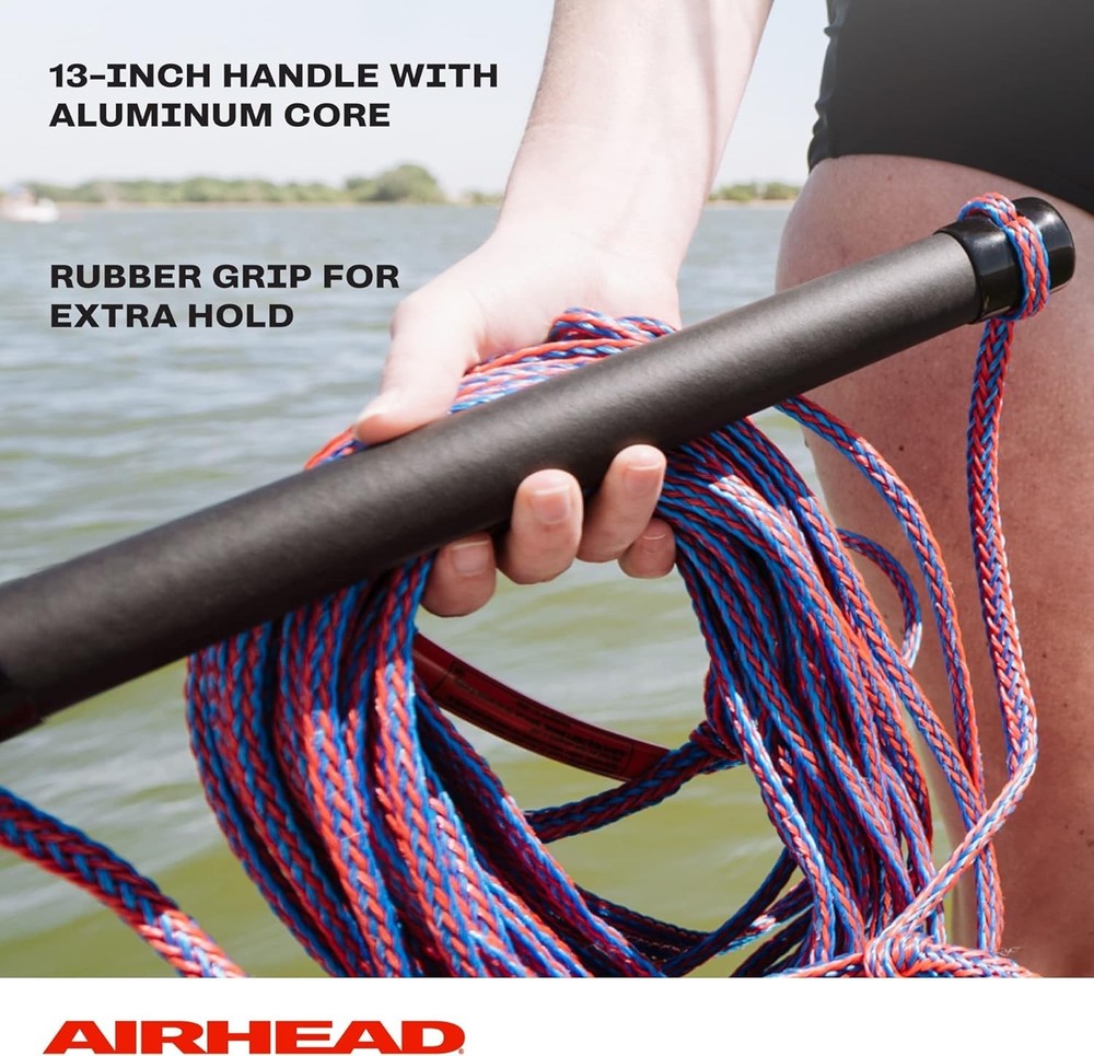 Water Ski Rope with Rubber Handle, 1 Section, 75-Feet