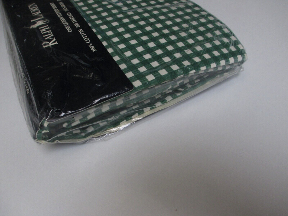 New Ralph Lauren Medium Gingham Forest Green Fitted Sheet - Queen