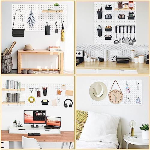 4PCS PegboardMetal PegBoard Pegboard Wall Organizer Pegboard Storage System