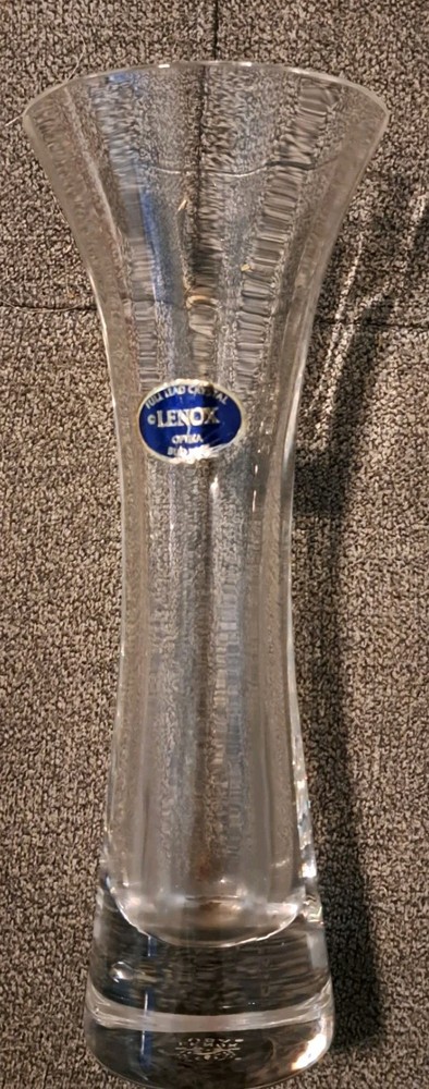 LENOX CRYSTAL Optika Clear VASE Excellent. 7"