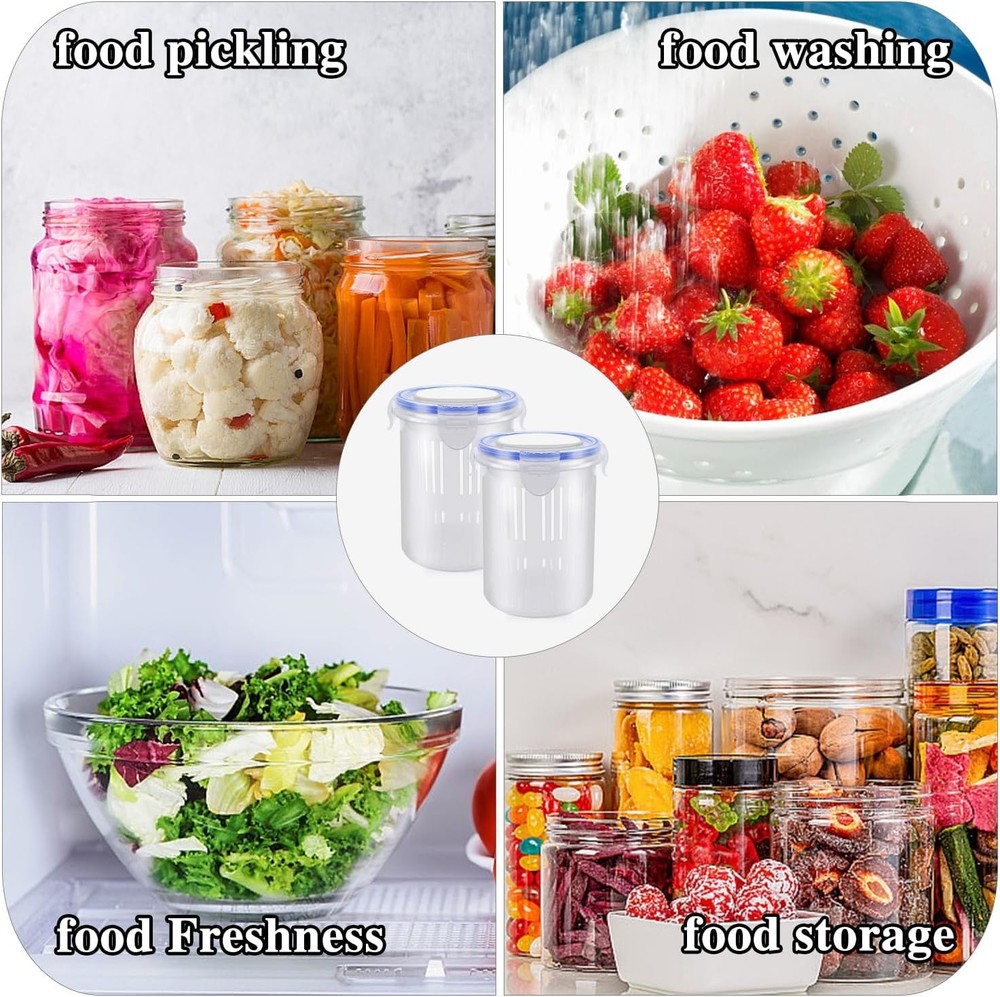 4 Pcs Pickle Container with 4 (24 oz/pcs), Transparent