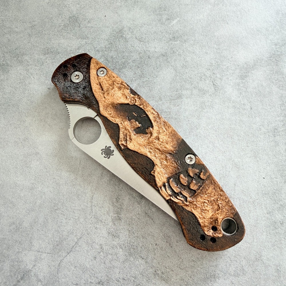 Shadowskull maple scales for Spyderco Paramilitary 2