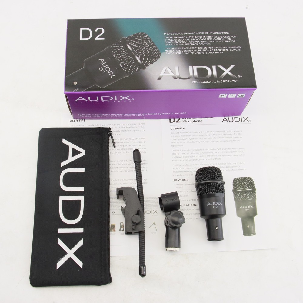 Audix D2 Hypercardioid Dynamic Instrument Microphone US NEW