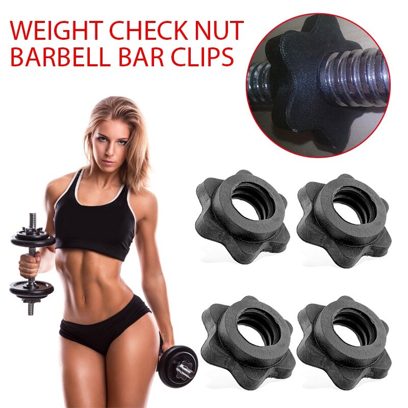 4Pcs Weight Check Nut Barbell Clamps Lock Clip Spin Lock Quick Release Bar WeipA