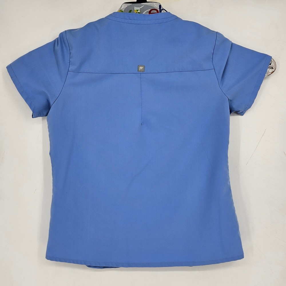 Fabletics Vital Scrub Top Womens Small Light Blue Short Sleeve Nurses Uniforms