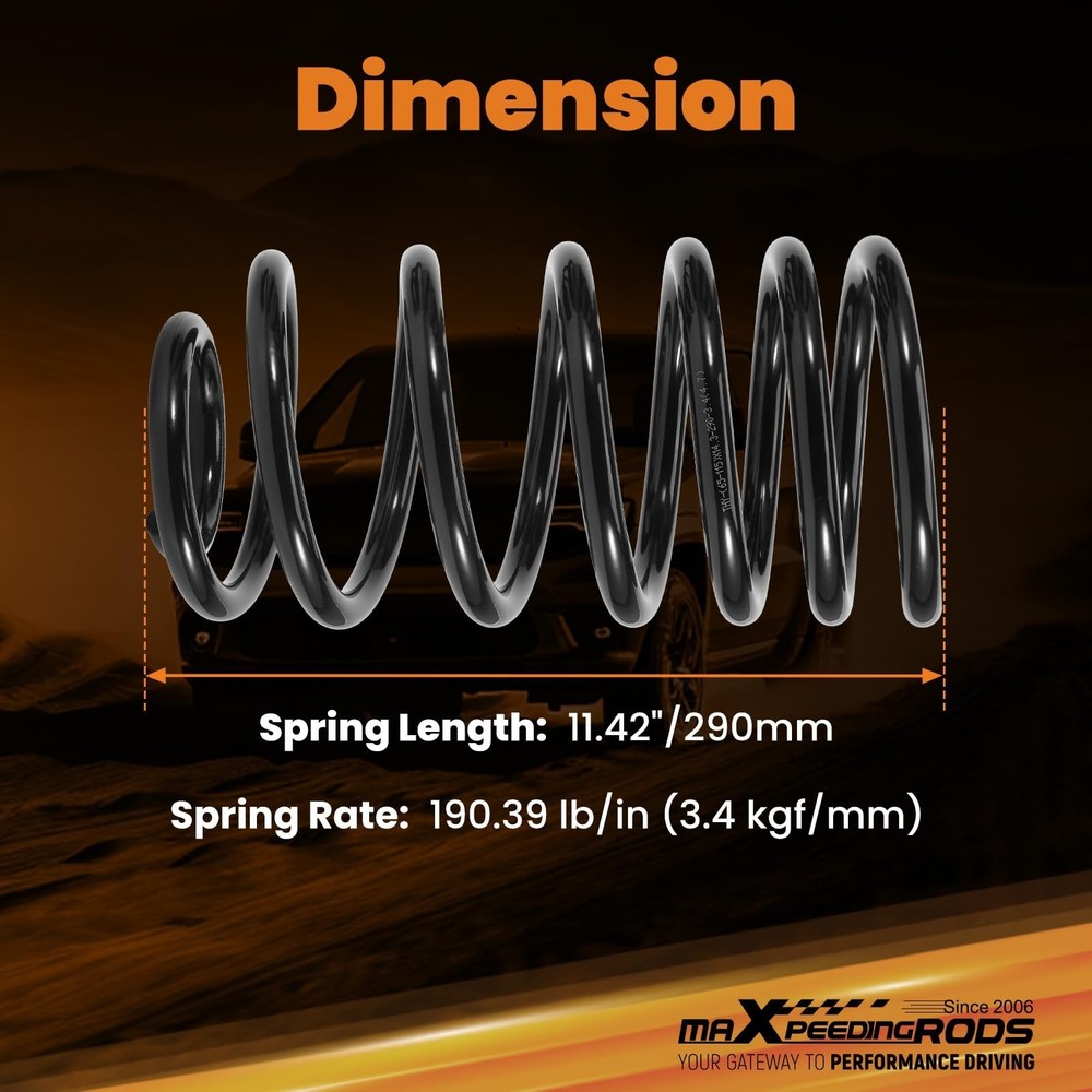 maXpeedingrods 6” Rear Lowering Spring for GM SUV 2000-2006, Drop Coils Ki