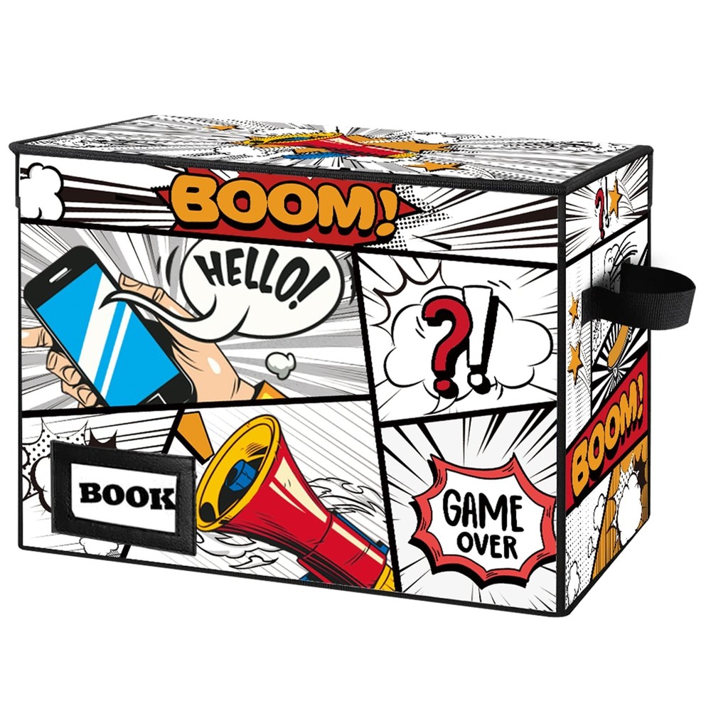 Comic Book Storage Box Organizer - Collapsible Heavy Duty Bin, Holds 160-180 Com