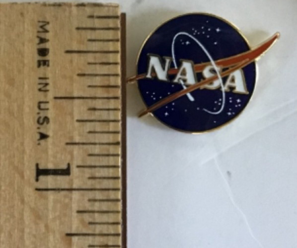 NASA Logo Lapel Pin Enamel Silver Tone