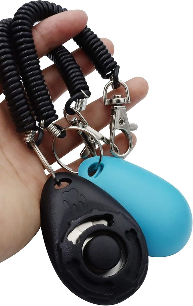 Pet Training Clicker with Wrist Strap Dog Training Clickers Black Blue