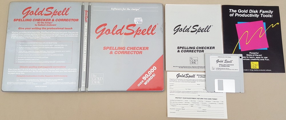 Gold Spell ©1986 Spell Checker for Textcraft Scribble Etc for Commodore Amiga