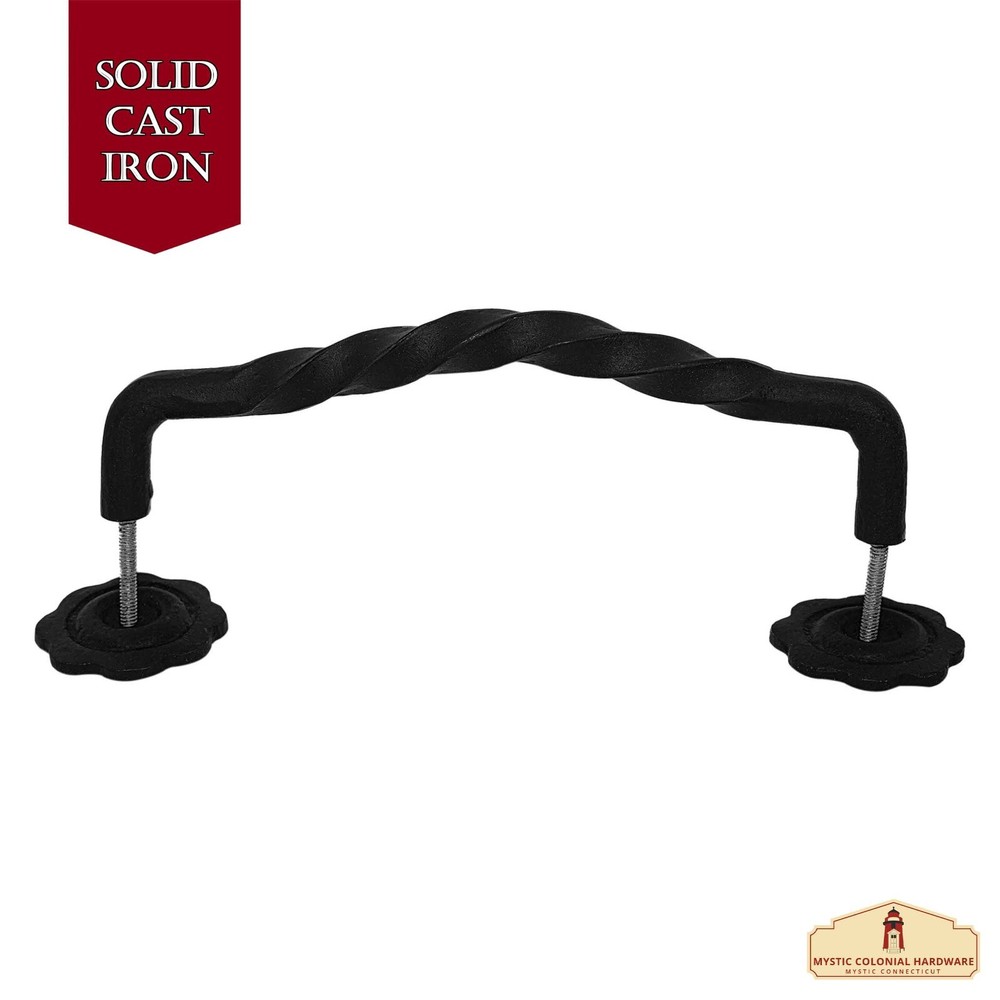 Cast Iron Door Handle Cabinet Barn Gate Hardware Medieval Decorative Iron Black