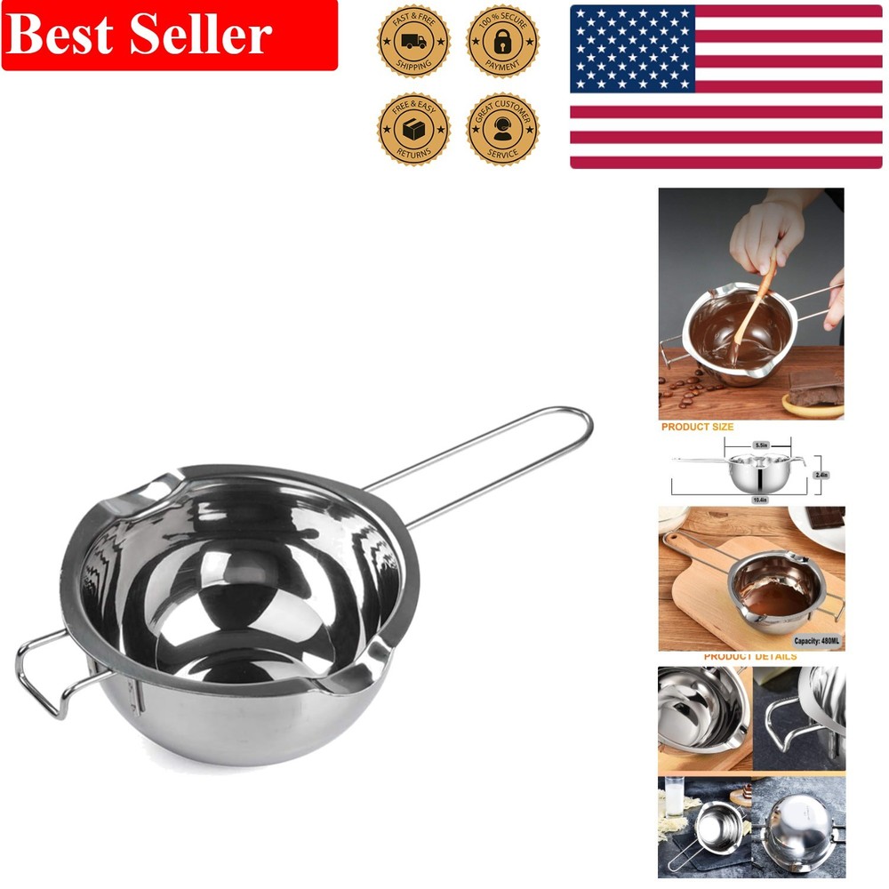 Elegant Stainless Steel Double Boiler Pot - 2 Cup Capacity for Perfect Melting