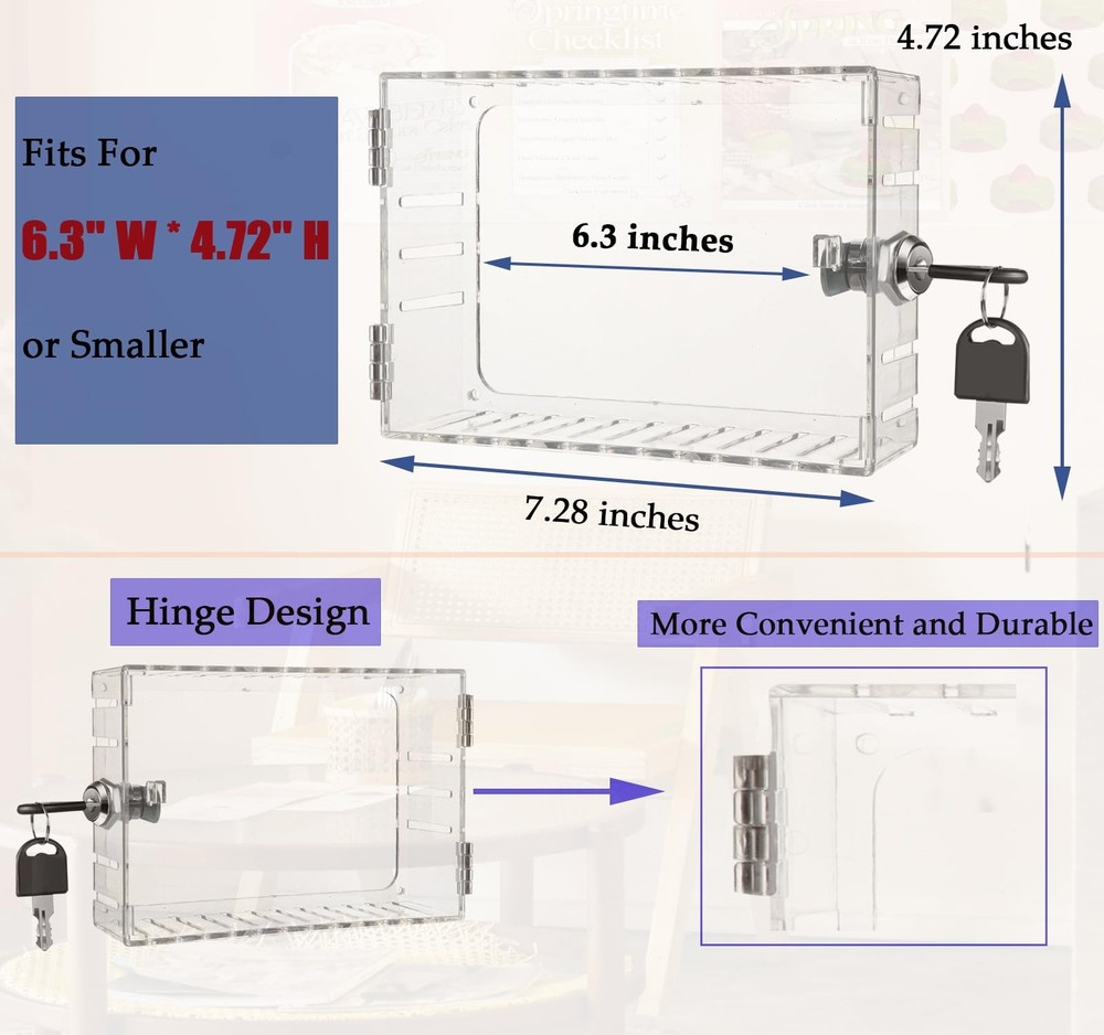 Thermostat Lock Box Cover Large with Key...