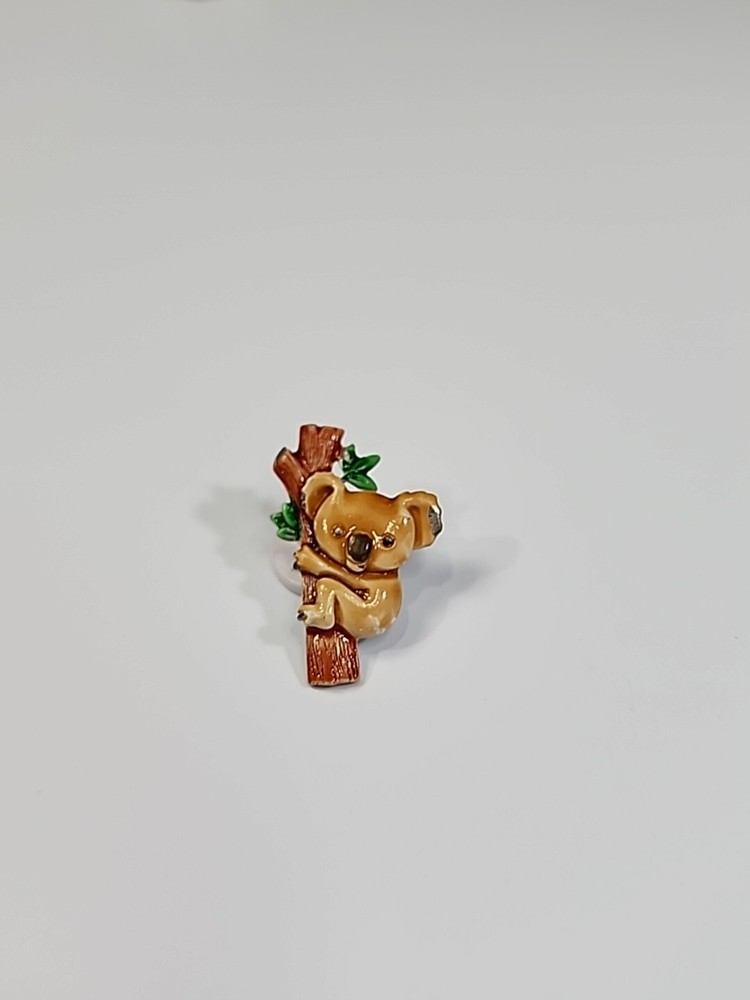 JJ Jonette Small Hand Painted Lapel Pin Koala Bear on a Tree Branch