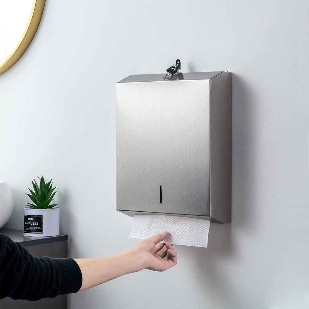 Touchless Stainless Steel Paper Towel Dispenser - 2 Pack Wall Mount