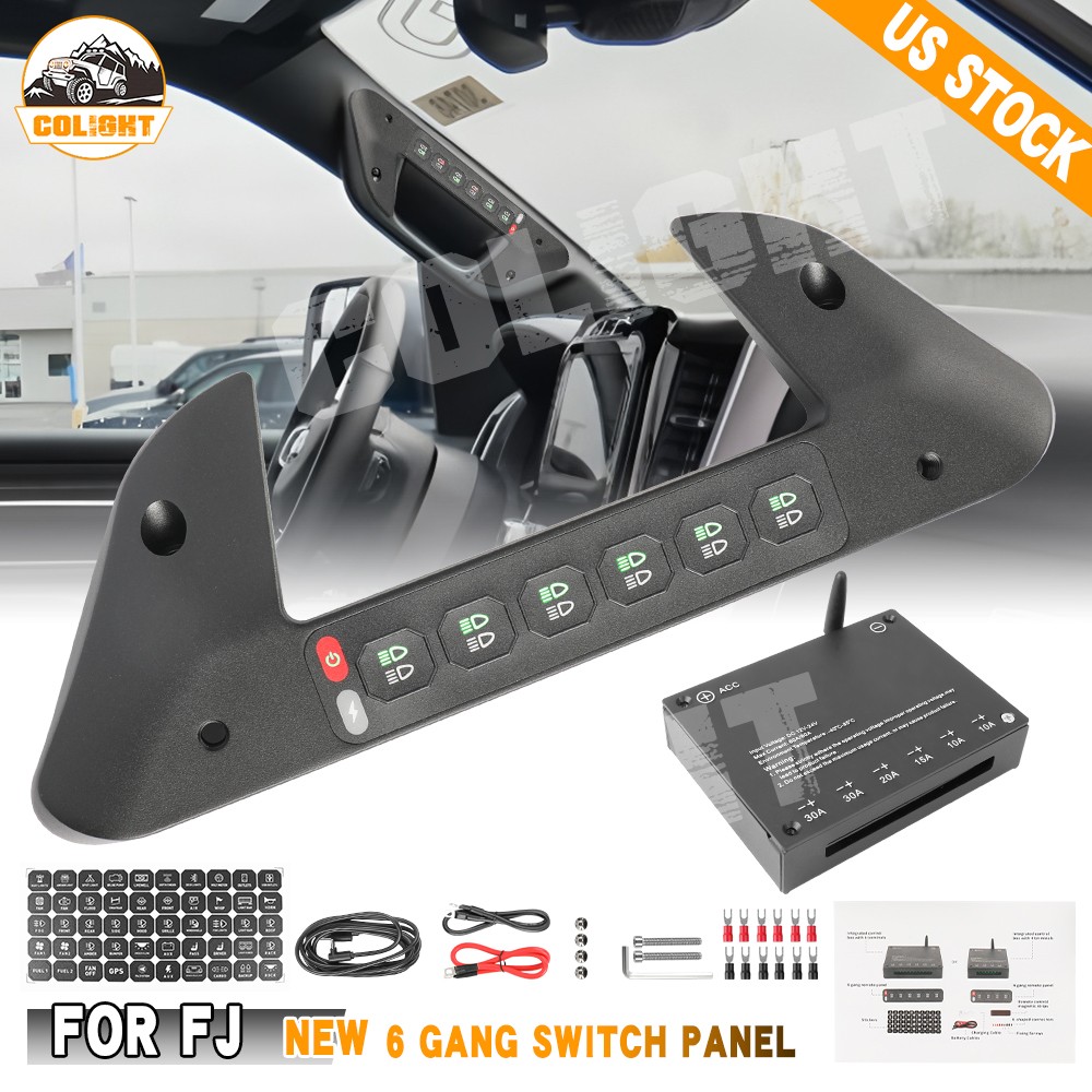 For Dodge Ram 1500 Grab Handle Wireless Auxiliary SwitchPanel 6Gang Relay System