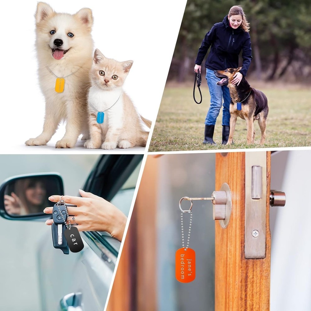 Versatile 200 Pcs Dog Tags & Chains - Personalized Crafting for Pets & DIY Needs