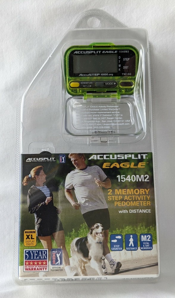 Accusplit Eagle AE1540M2 Pedometer With Steps Distance M2  New Sealed