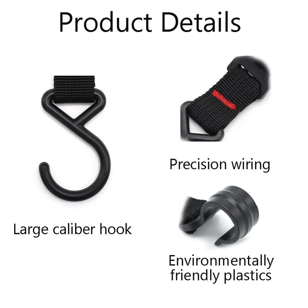 SiegYma Strap S-Hook - Plastic Hooks S Shaped 5Pcs Suitable for Black