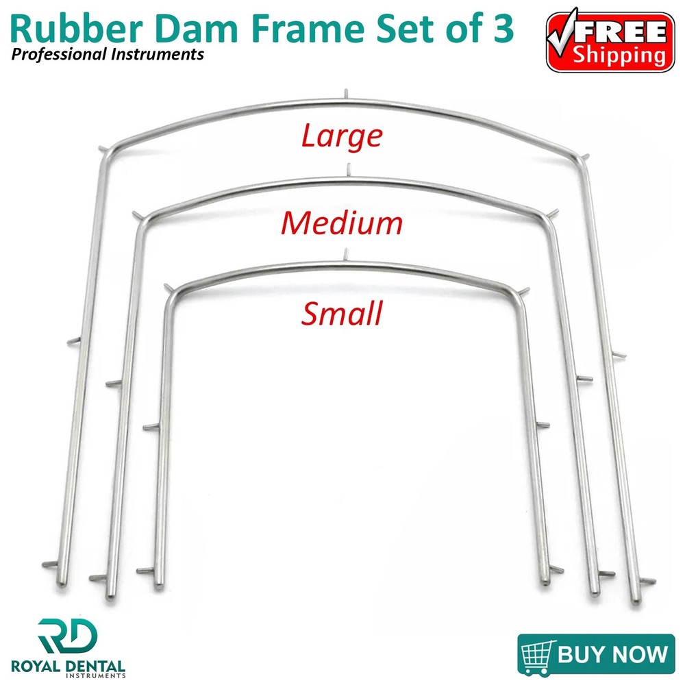 Rubber Dam Frame for Framing Dental Dam, Endodontics Sizes Small, Medium, Large