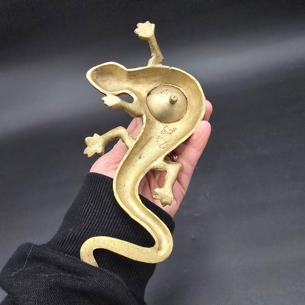 Solid Brass Lizard Incense Burner Vintage